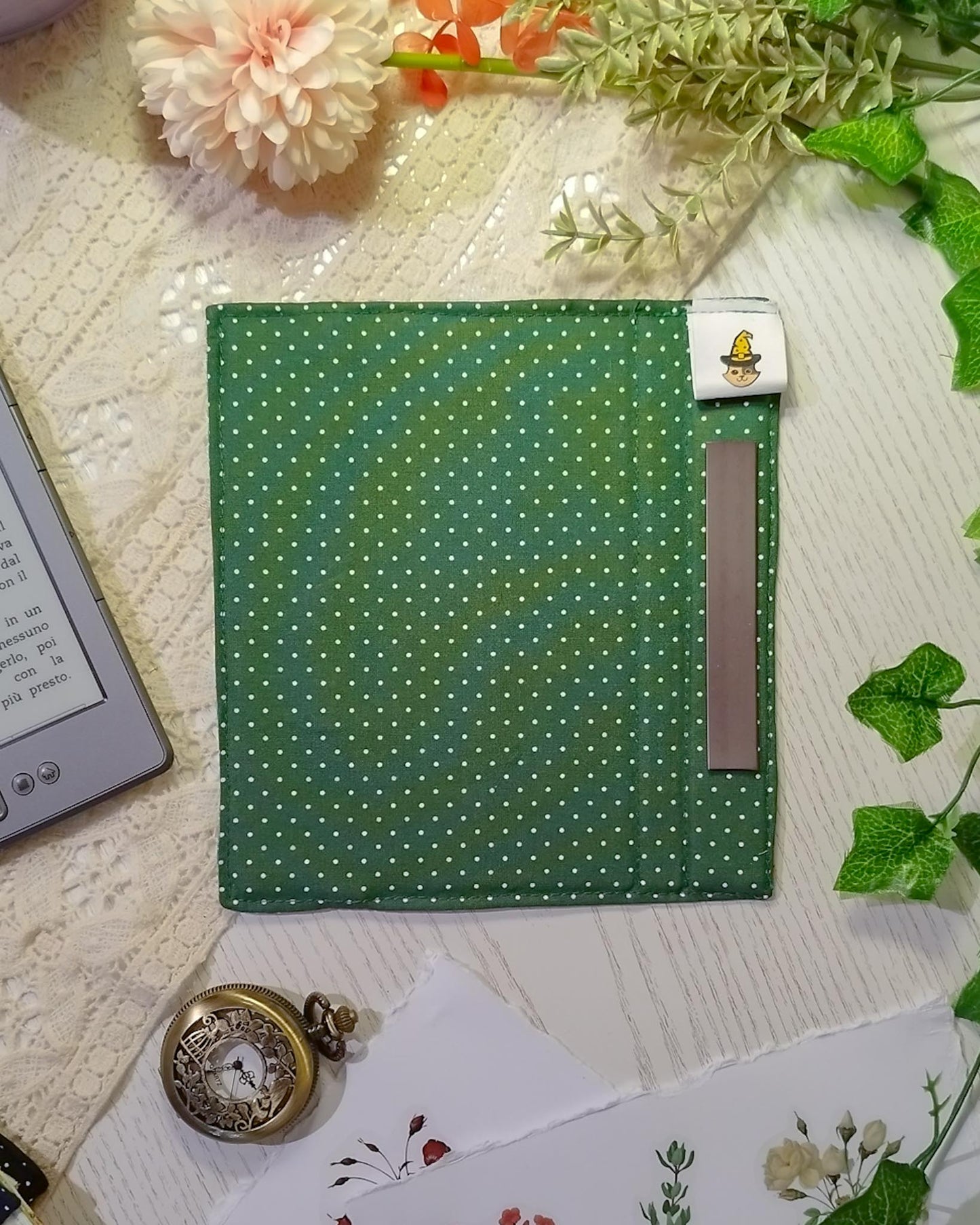 Cover kindle e kobo rigida rimovibile fantasy - interno verde scuro