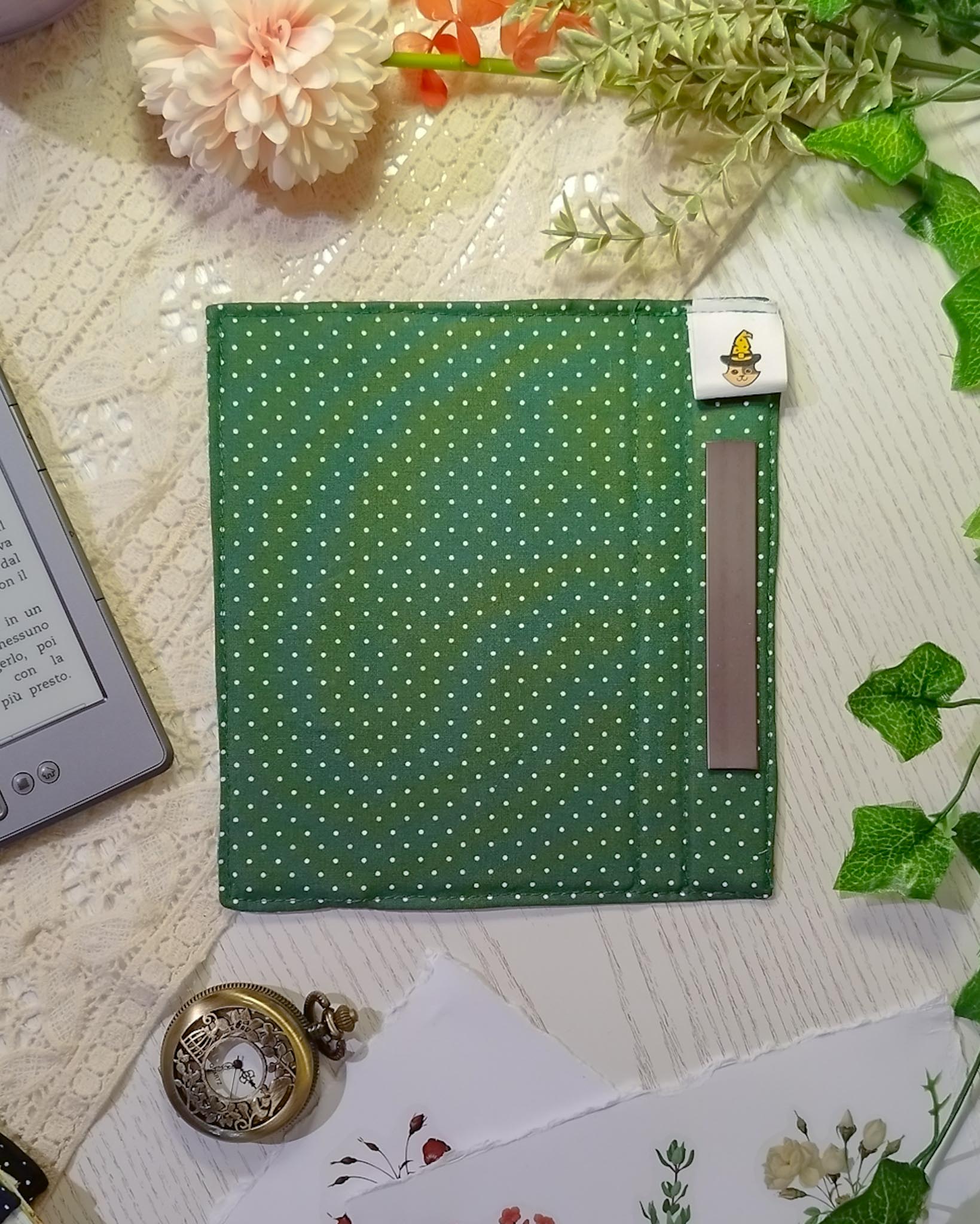 Cover kindle e kobo rigida rimovibile fantasy - interno verde scuro