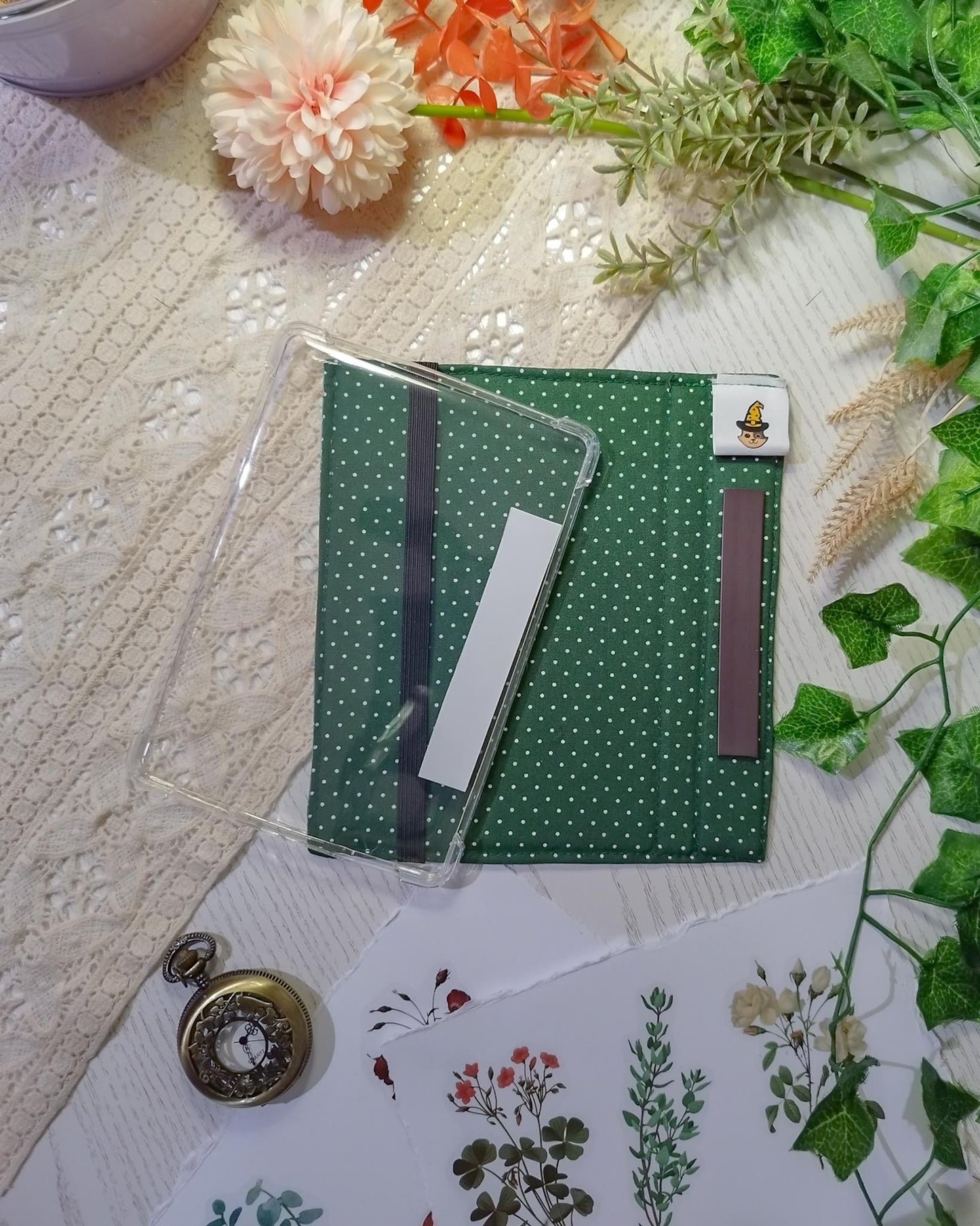 Cover kindle e kobo rigida rimovibile fantasy - interno verde scuro custodia