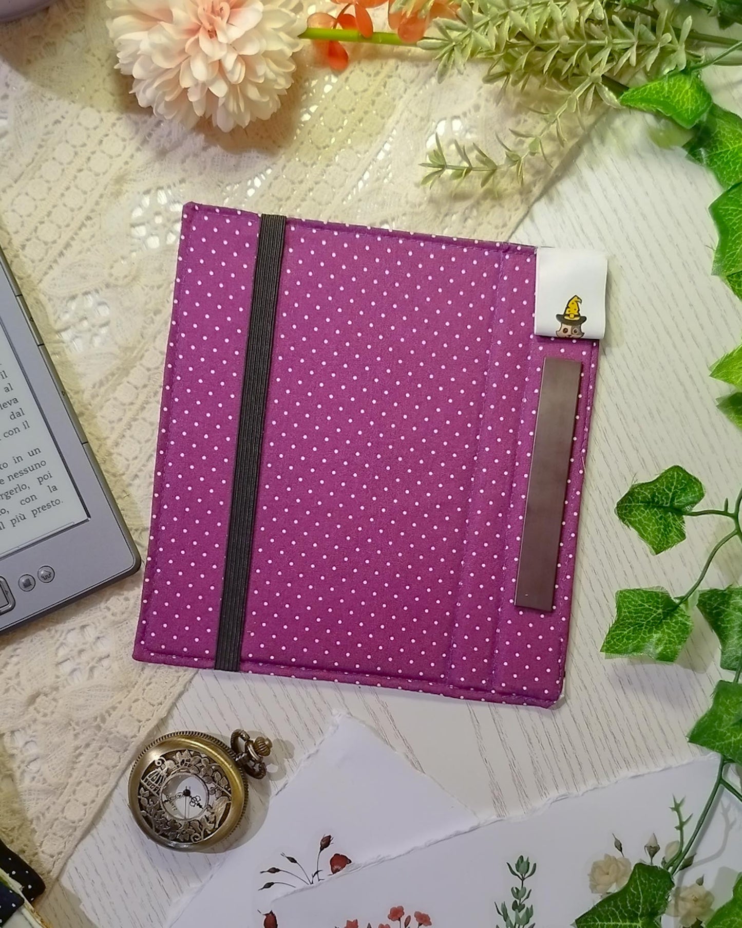 Cover kindle e kobo rigida rimovibile fantasy - interno viola