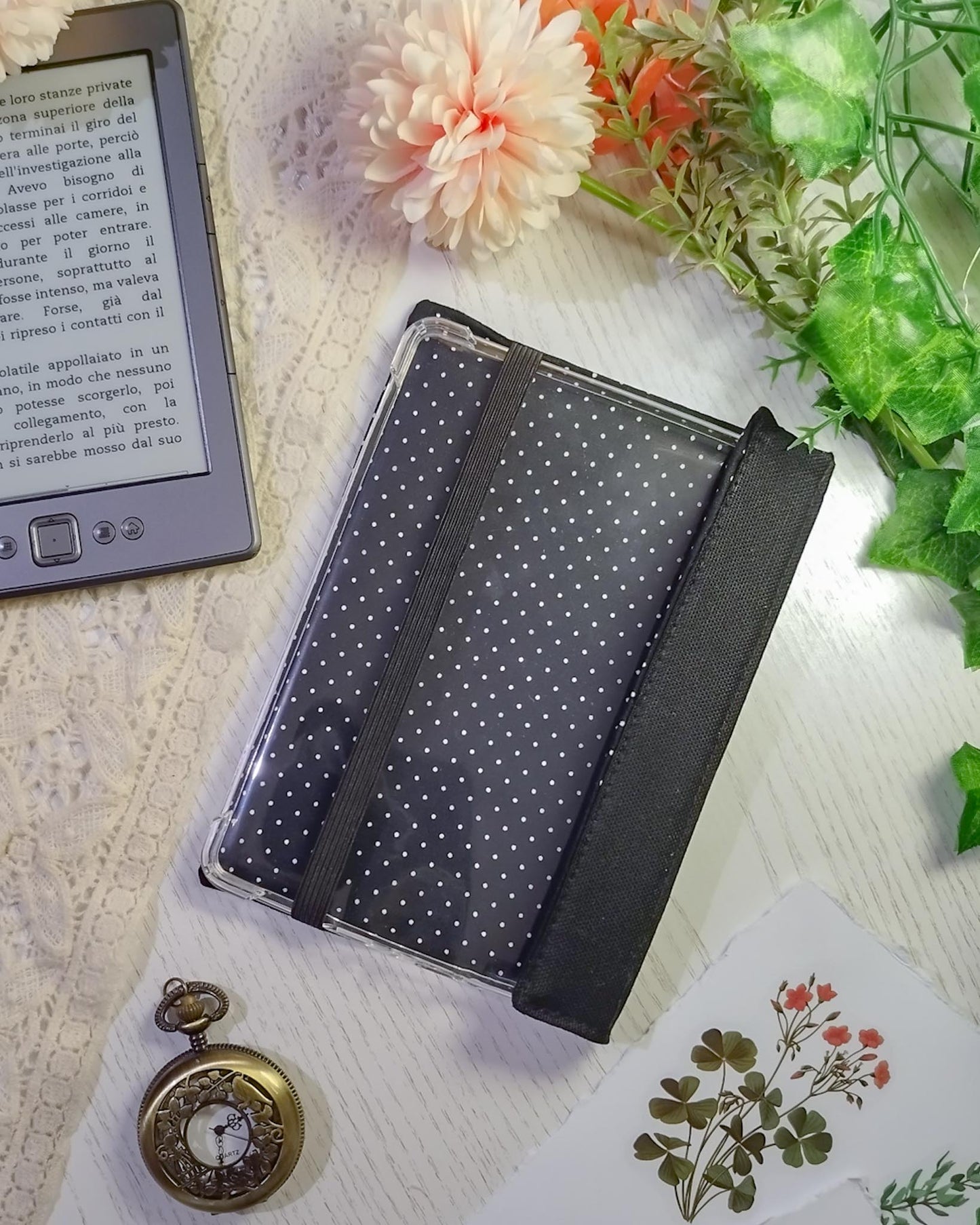 Cover kindle e kobo rigida rimovibile fantasy - retro nero