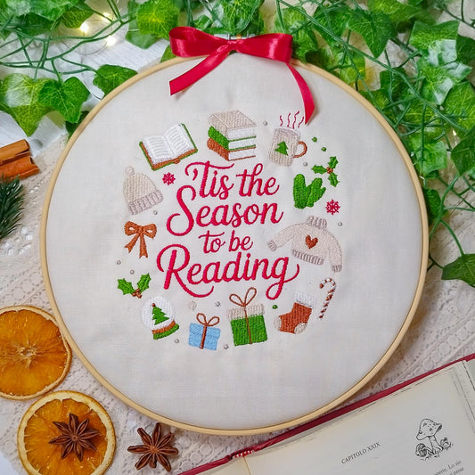 Decoro da parete a tema Natale "Season to be reading"