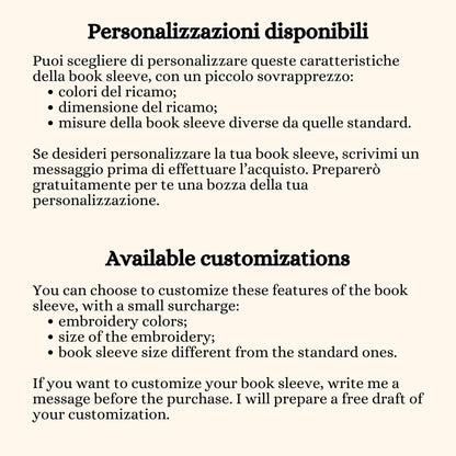 Book sleeve ricamata "Gatto sulla luna" | Custodia per libri e cover Kindle