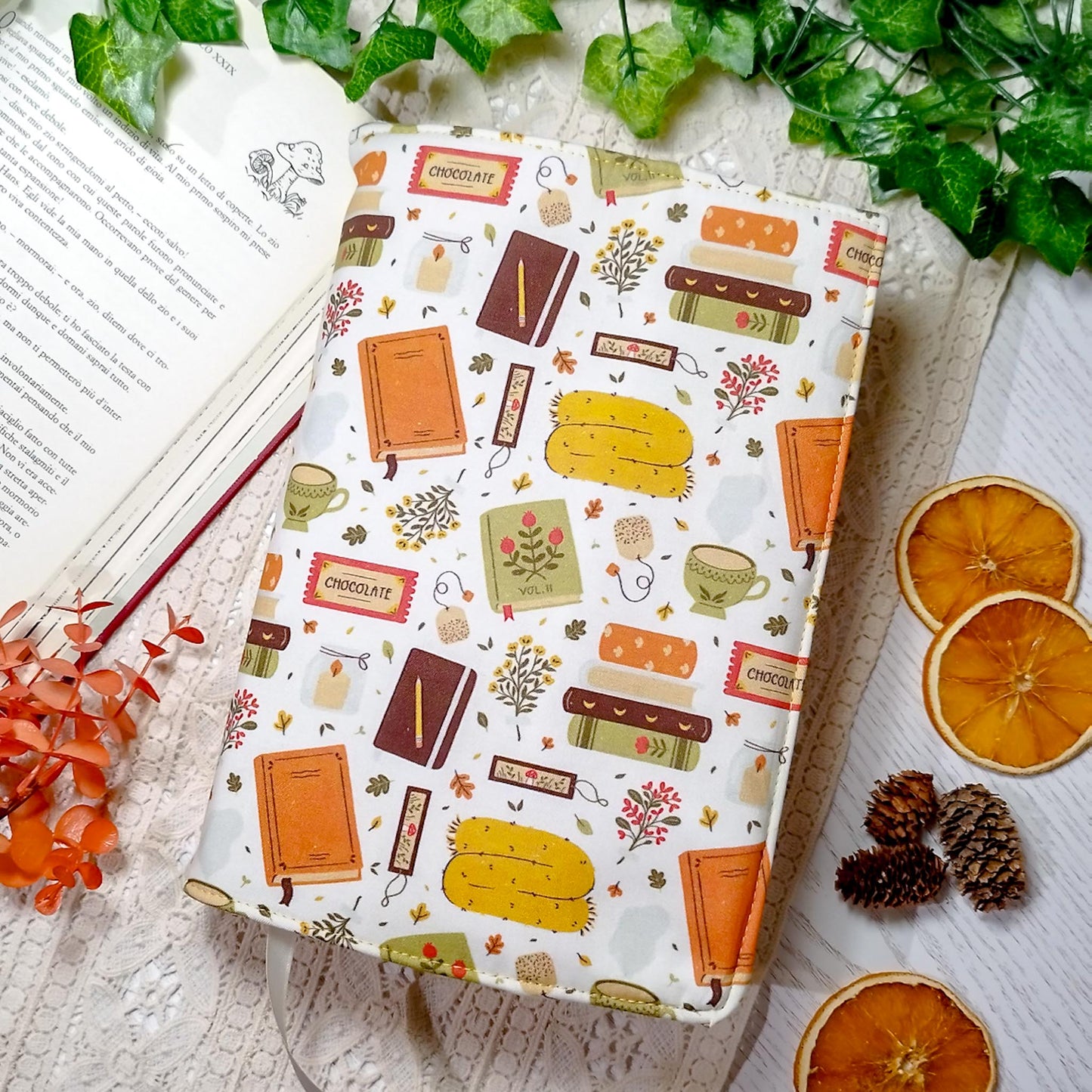 Book cover "Libri in autunno" | Custodia per libri regolabile