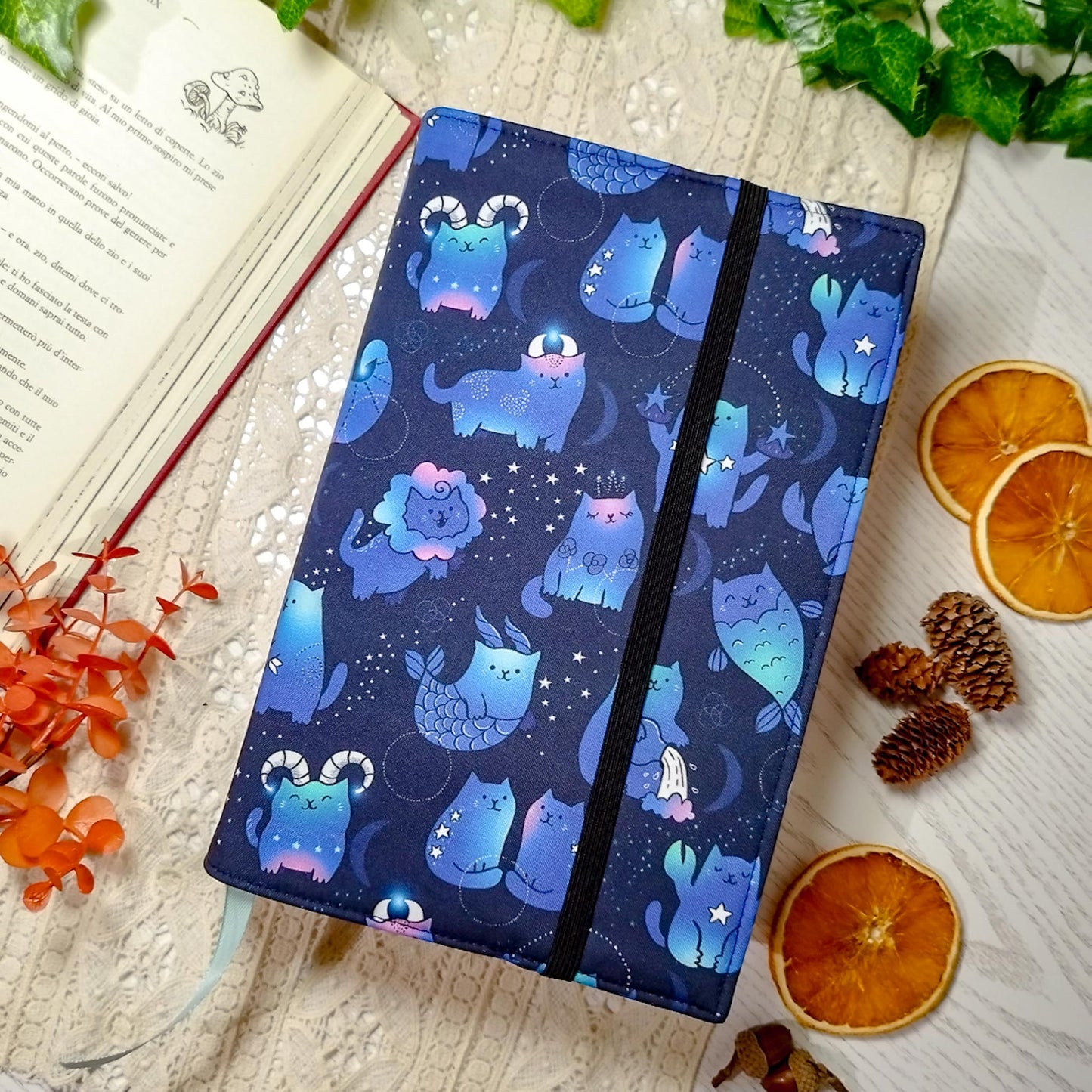 Book cover "Gatti zodiaco" | Custodia per libri regolabile