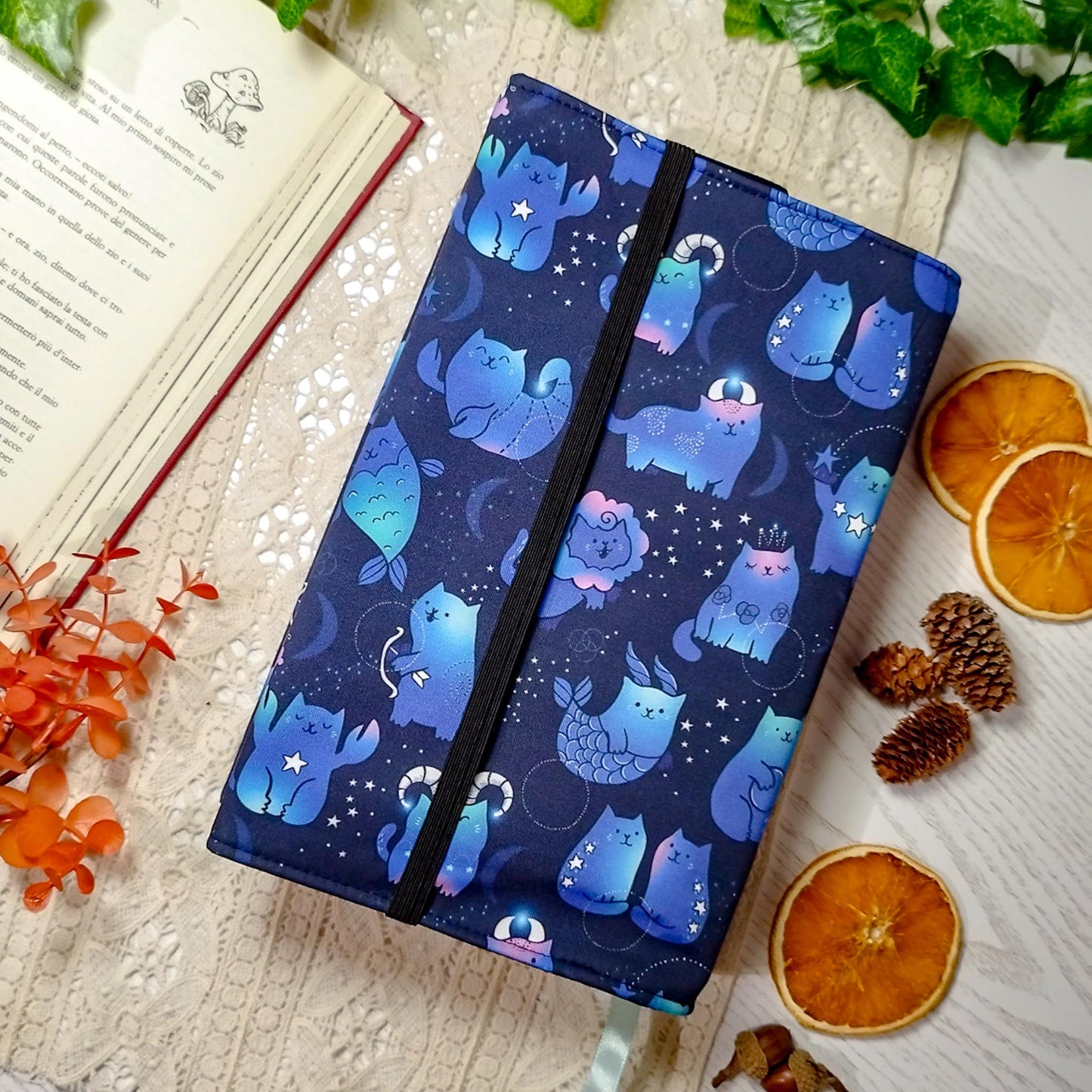 Book cover "Gatti zodiaco" | Custodia per libri regolabile