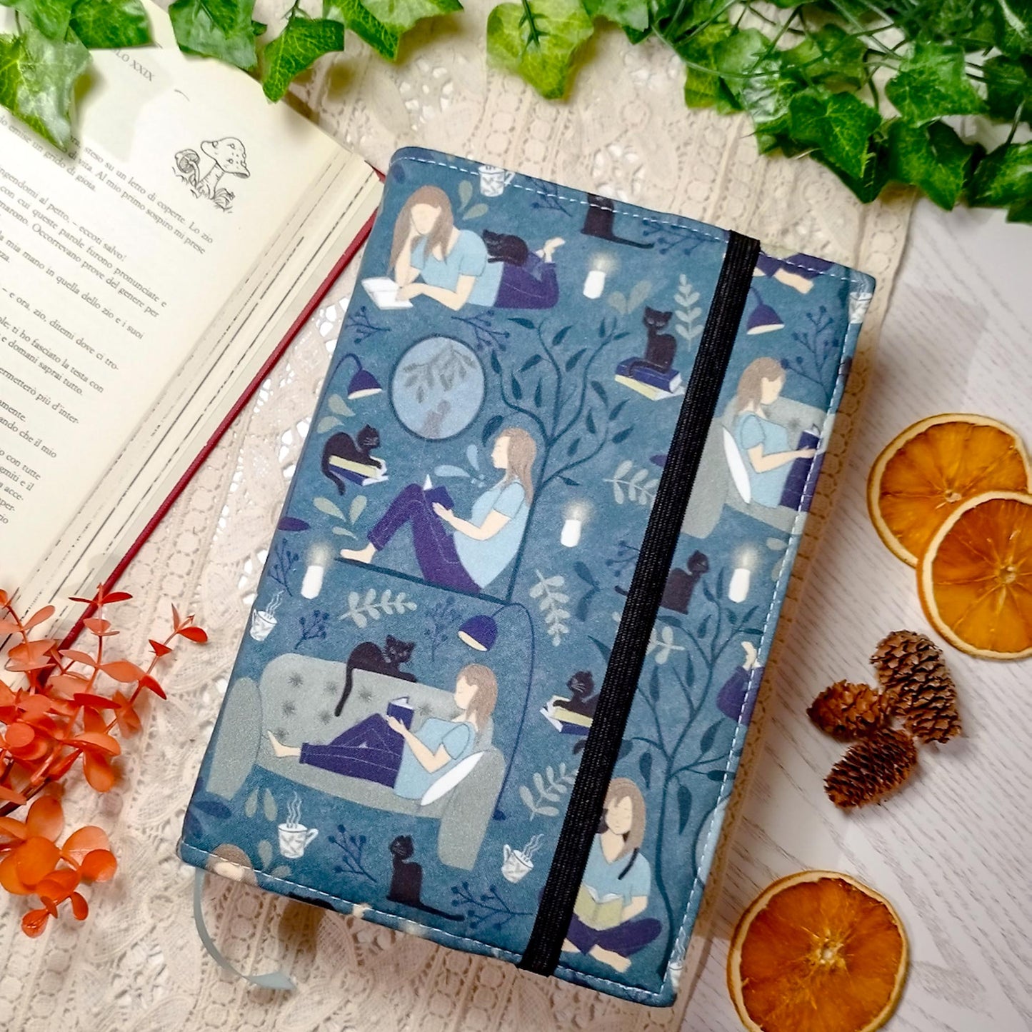 Book cover "Ragazza che legge" | Custodia per libri regolabile