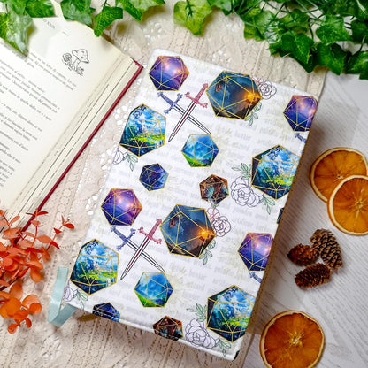 Book cover "Dadi e fiori" | Custodia per libri regolabile