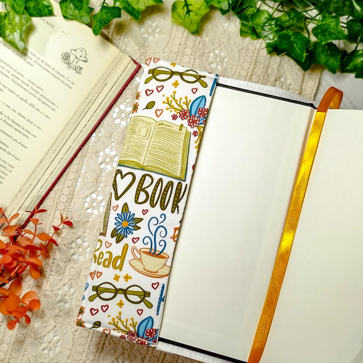Book cover "Libri romantici" | Custodia per libri regolabile