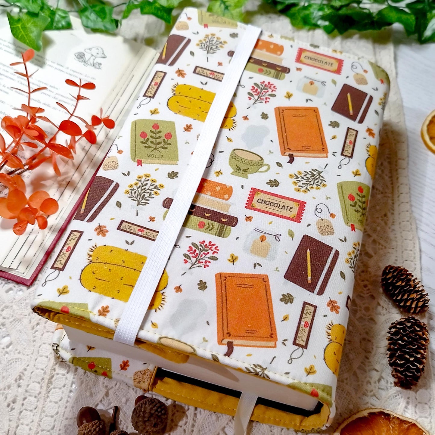 Book cover "Libri in autunno" | Custodia per libri regolabile