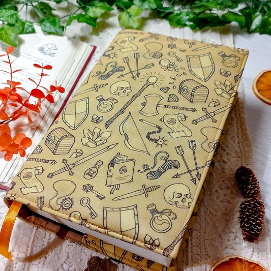 Book cover "Oggetti fantasy marrone" | Custodia per libri regolabile