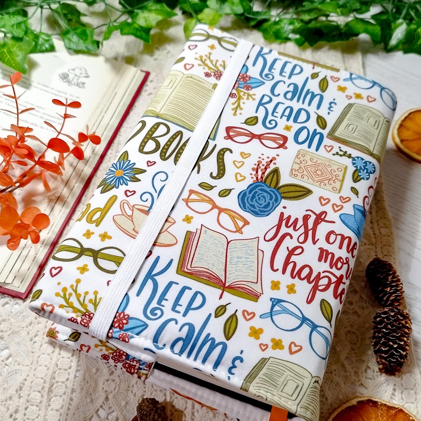 Book cover "Libri romantici" | Custodia per libri regolabile