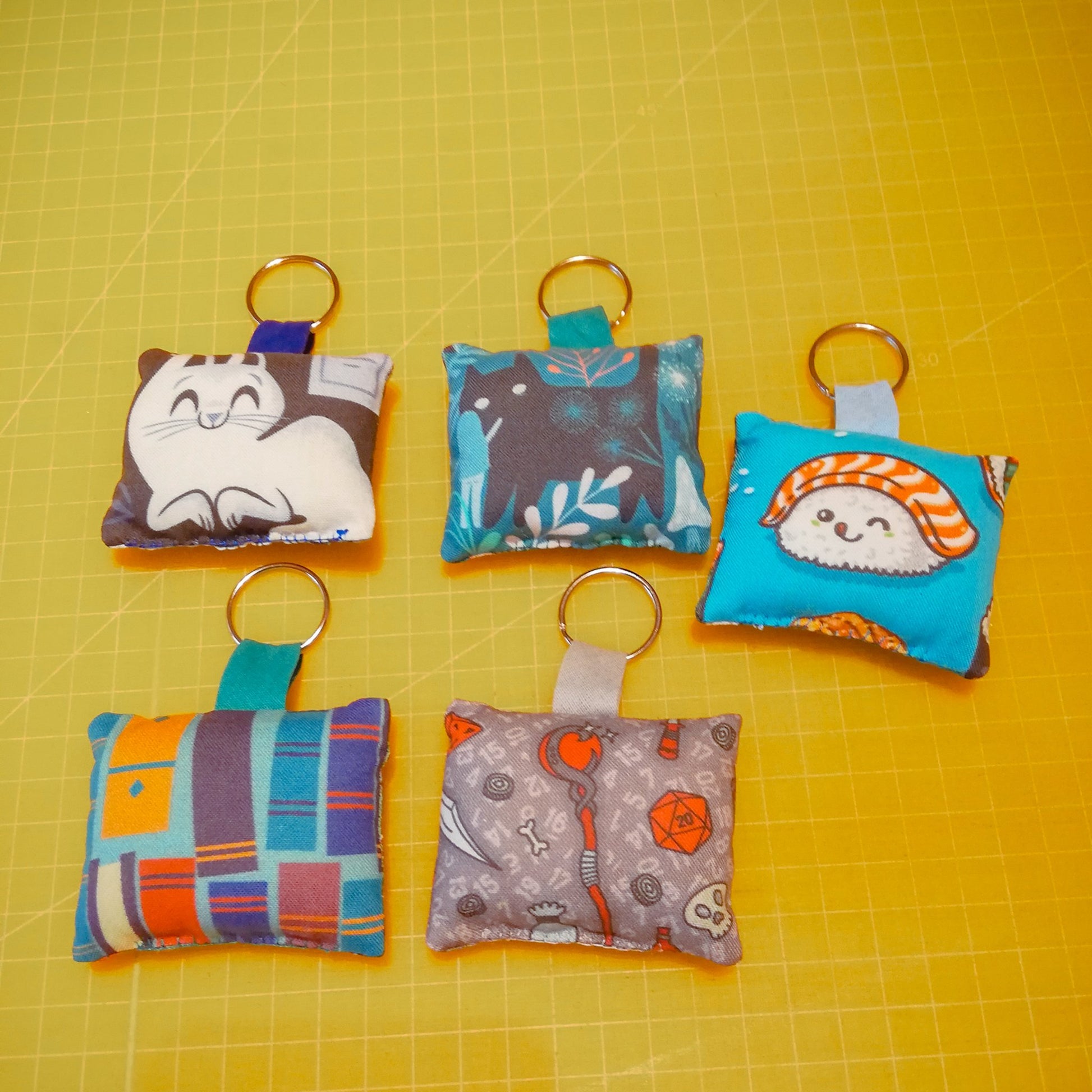 Set di 5 portachiavi kawaii