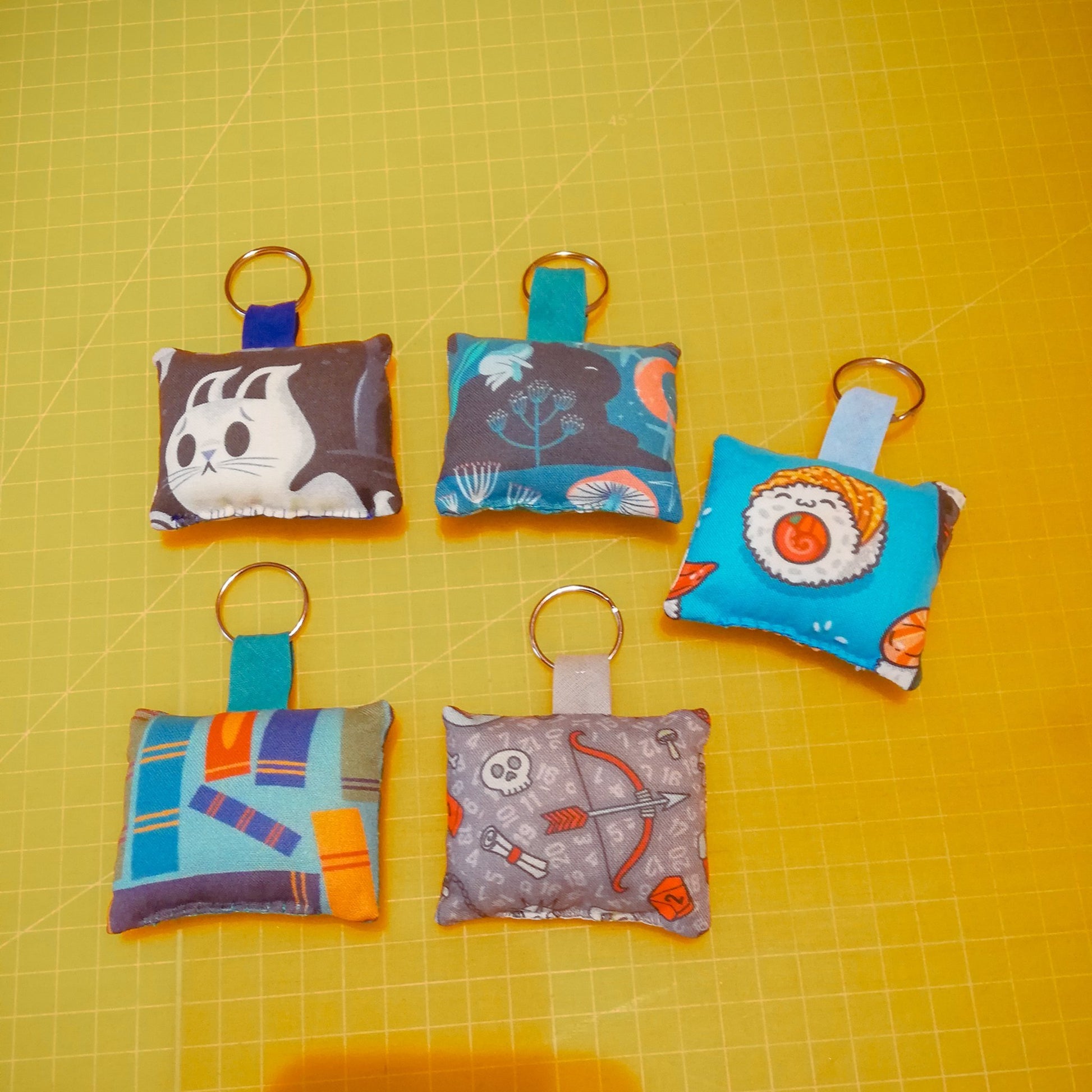 Set di 5 portachiavi kawaii