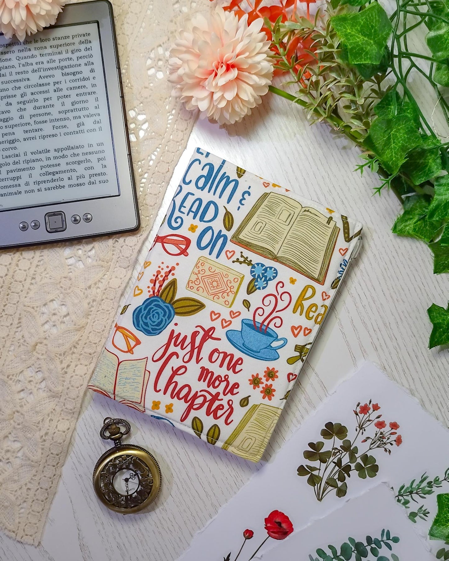 Cover rigida rimovibile per ebook reader Kindle e Kobo "Libri romantici"