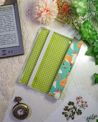 Cover rigida rimovibile per ebook reader Kindle e Kobo "Volpi e foglie"