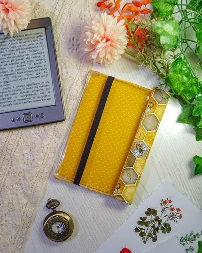 Custodia rigida rimovibile per ebook reader Kindle e Kobo "Api e miele"