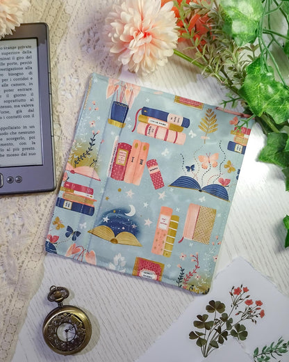 Cover rigida rimovibile per ebook reader Kindle e Kobo "Libri e piante"