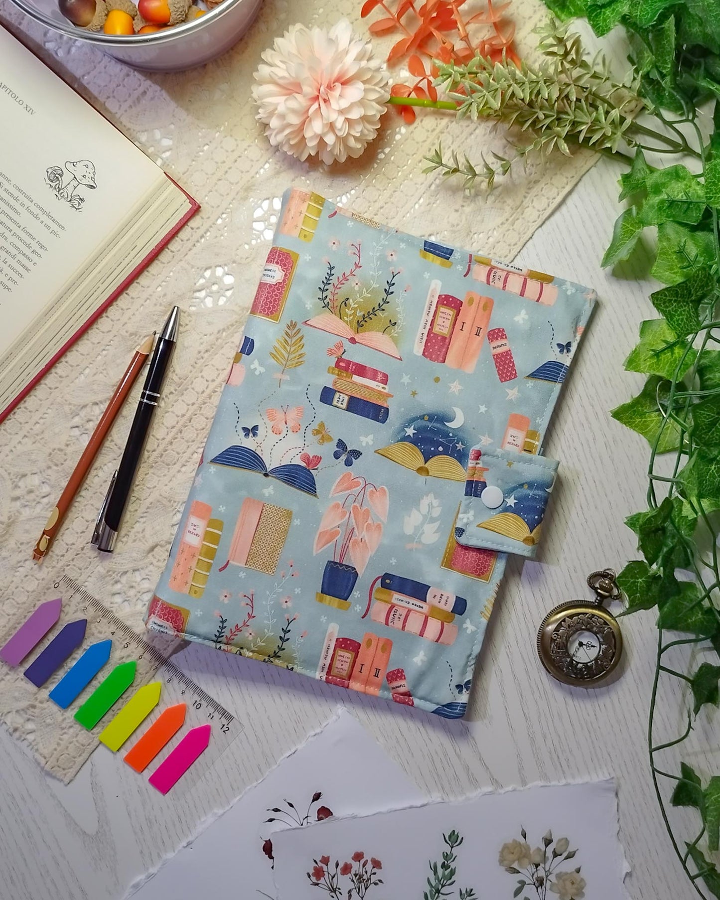Raccoglitore ad anelli A5 e A6 "Libri e piante"
