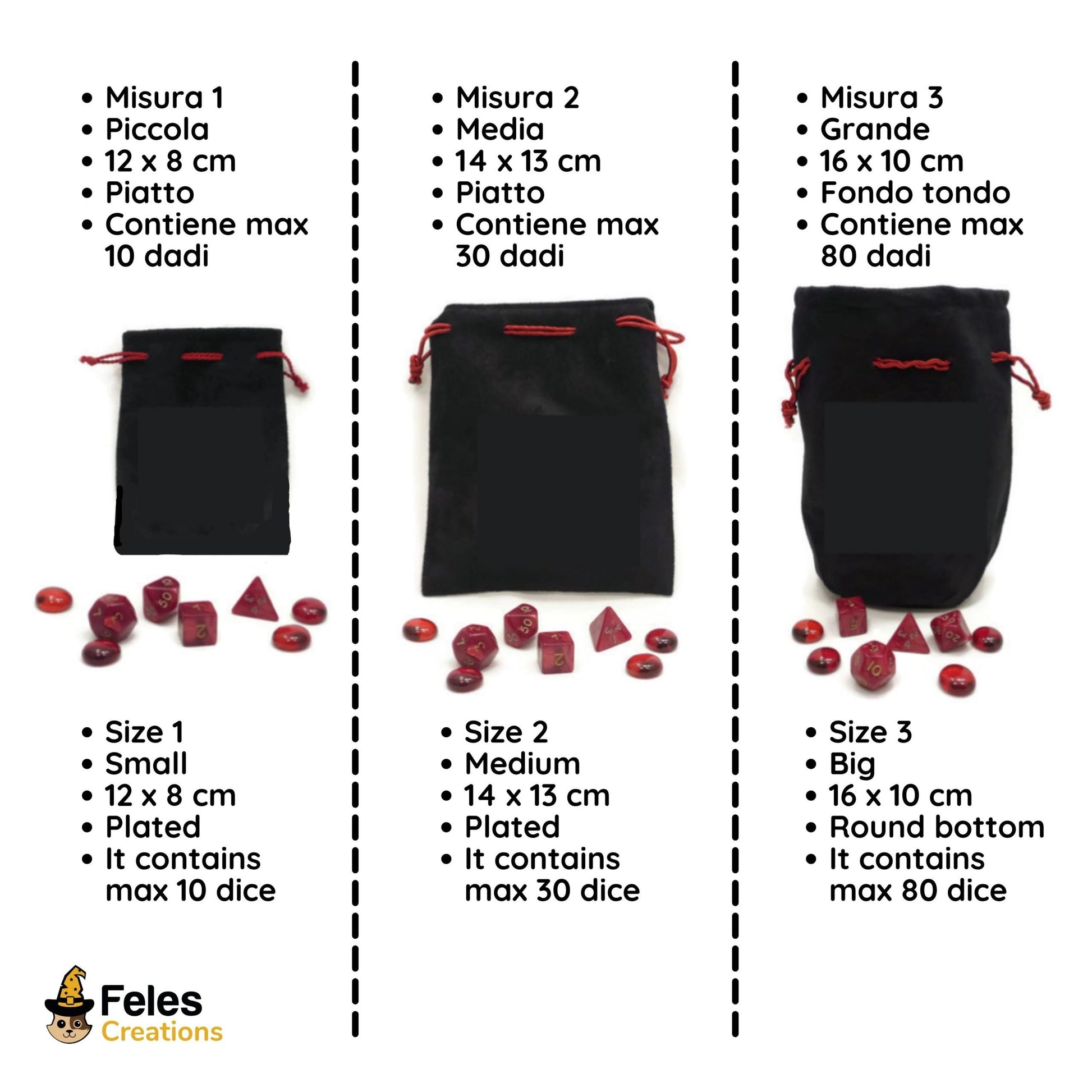 Sacchetto porta dadi allineamento "True neutral"