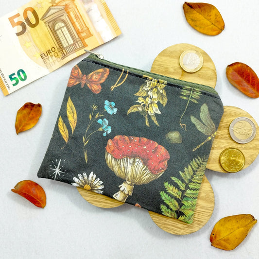 Portamonete "Funghi e libellule"
