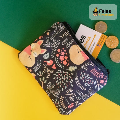 Portamonete "Volpi nel bosco di notte"