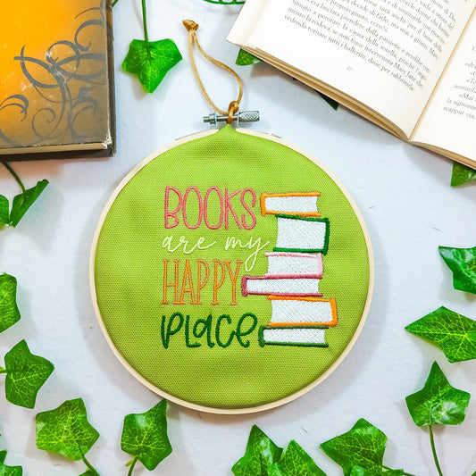 Decoro da parete a tema lettura "Books are my happy place"