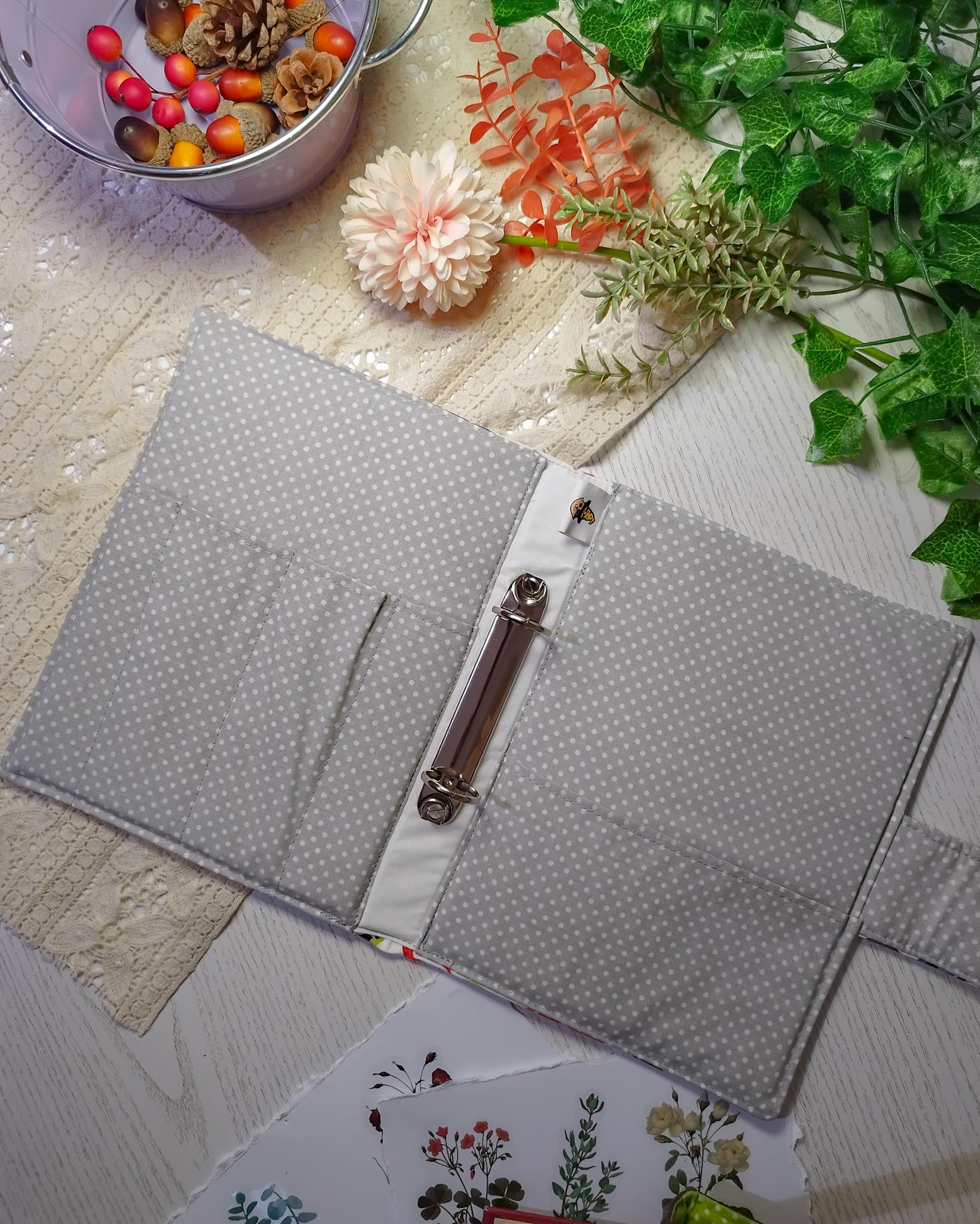 Raccoglitore ad anelli interno 2 anelli e con tasche grigio