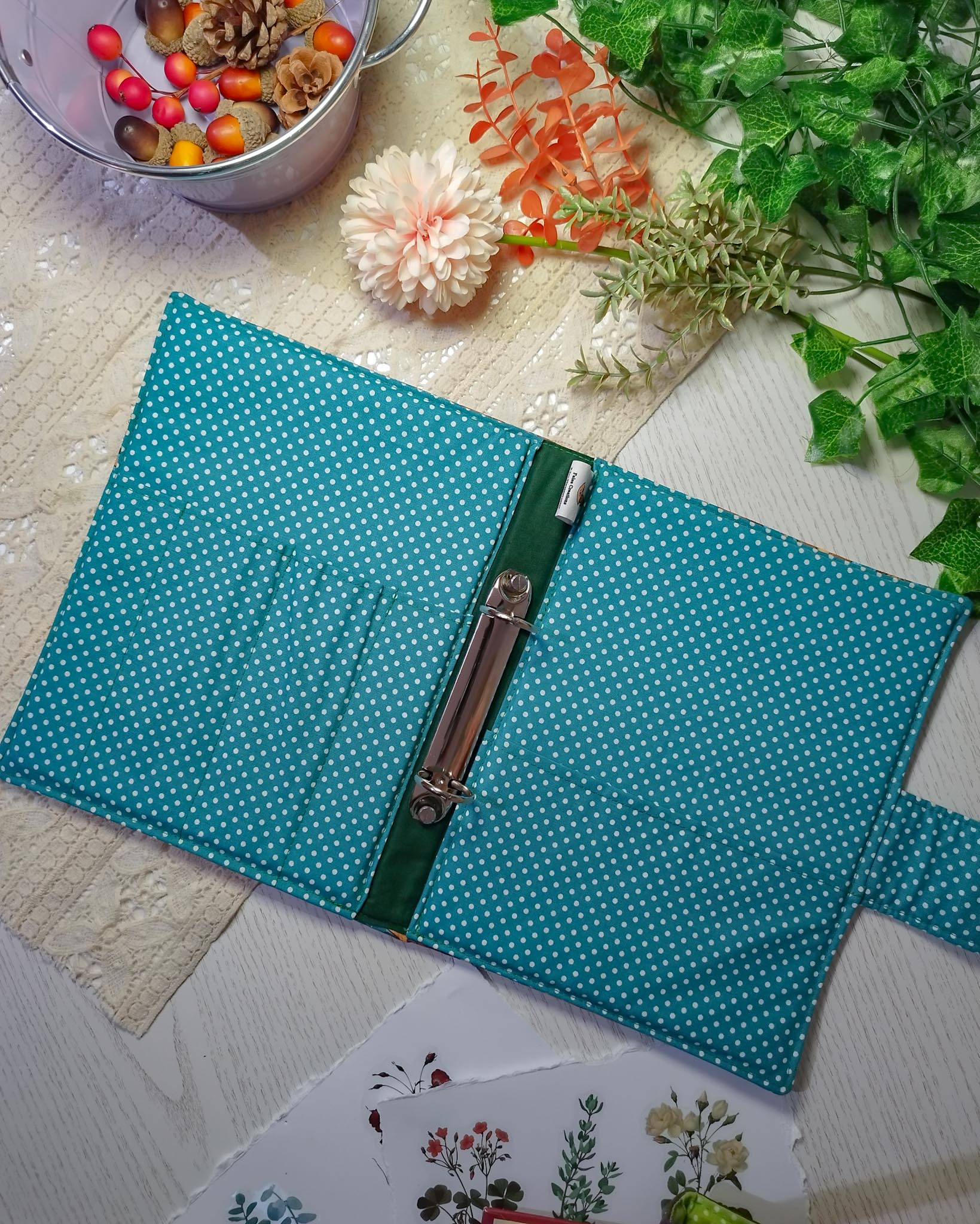 Raccoglitore ad anelli interno 2 anelli e con tasche verde scuro