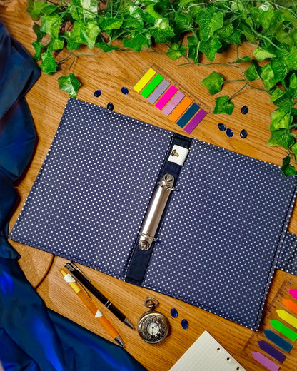 Raccoglitore ad anelli interno 2 anelli e senza tasche blu stelle