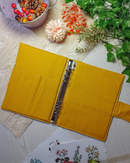 Raccoglitore ad anelli interno grigio con tasche e 6 anelli giallo