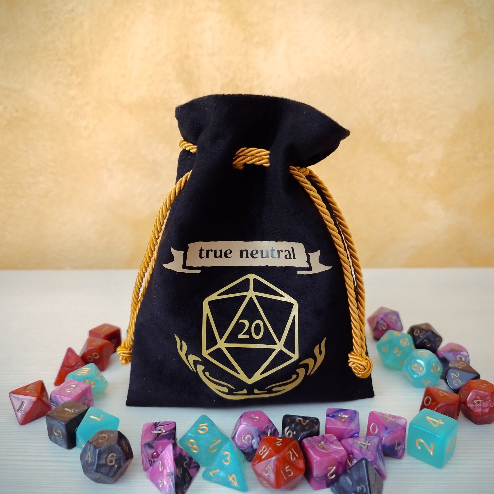 Sacchetto porta dadi allineamento "True neutral"