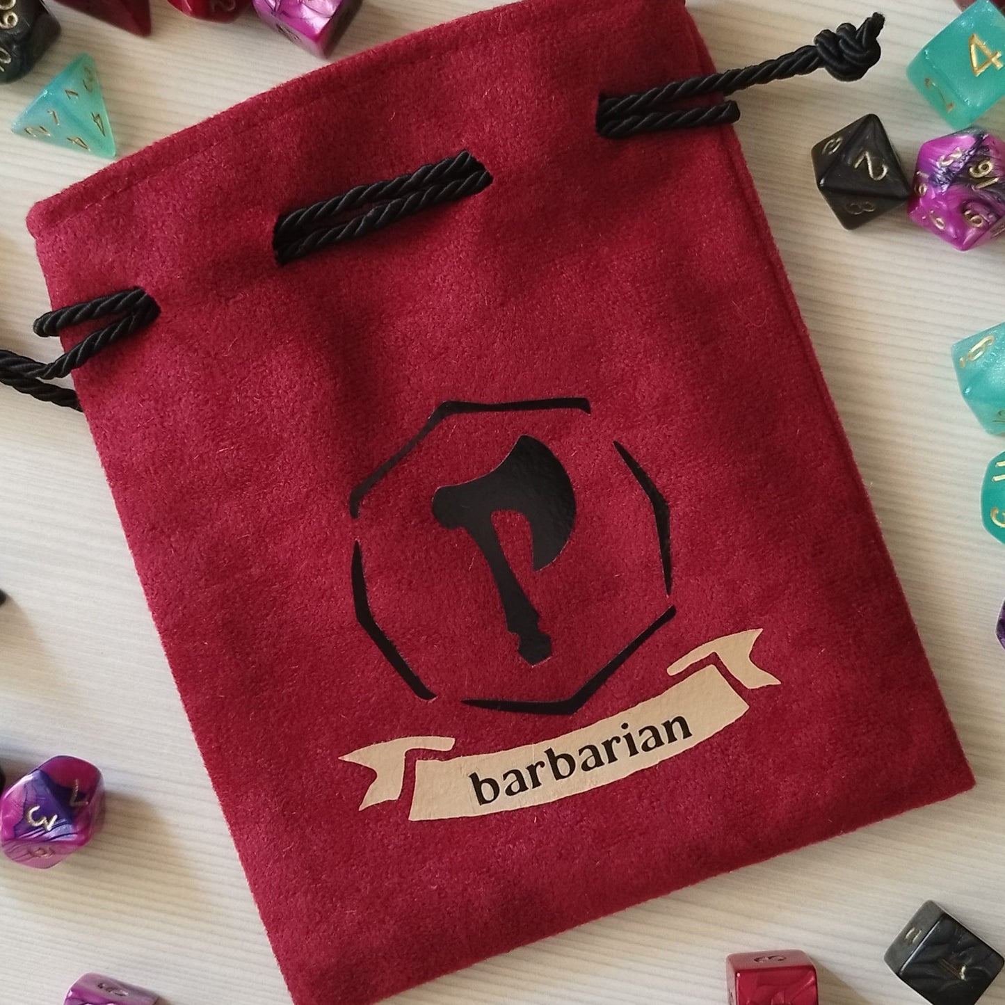 Sacchetto porta dadi classe "Barbarian" con ascia