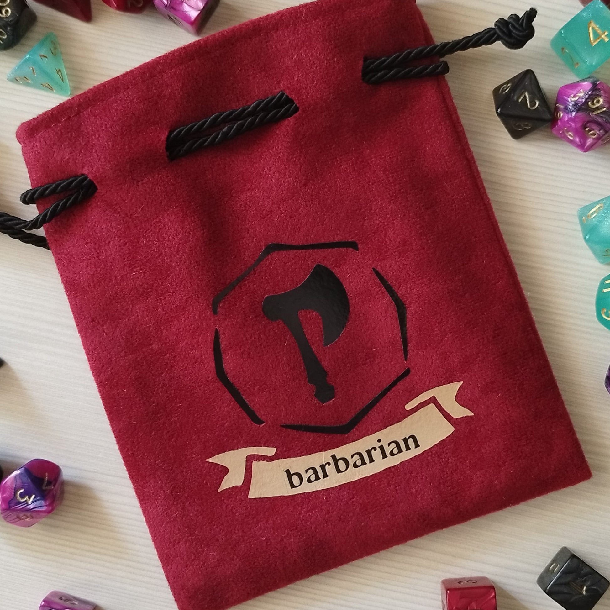 Sacchetto porta dadi classe "Barbarian" con ascia