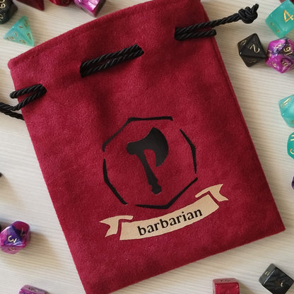 Sacchetto porta dadi classe "Barbarian" con ascia