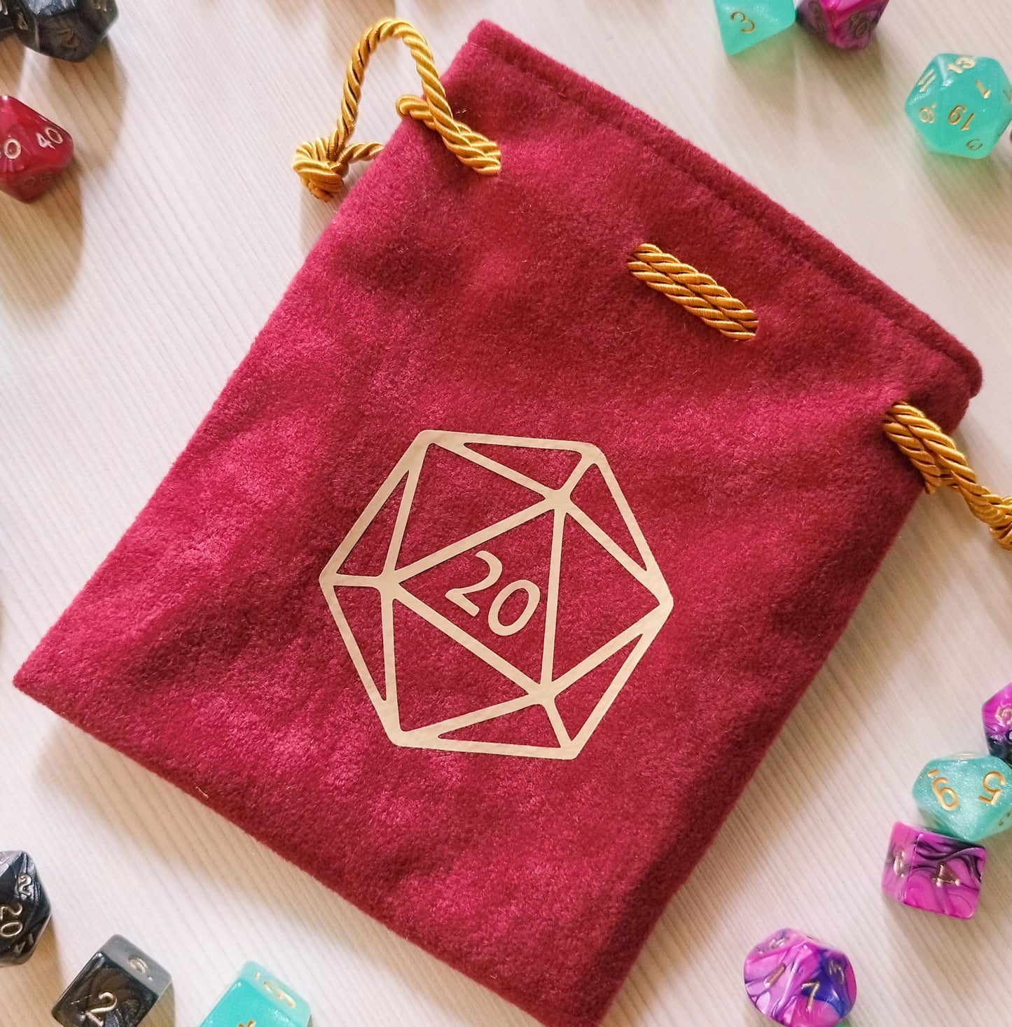 Sacchetto porta dadi "Dado D20"