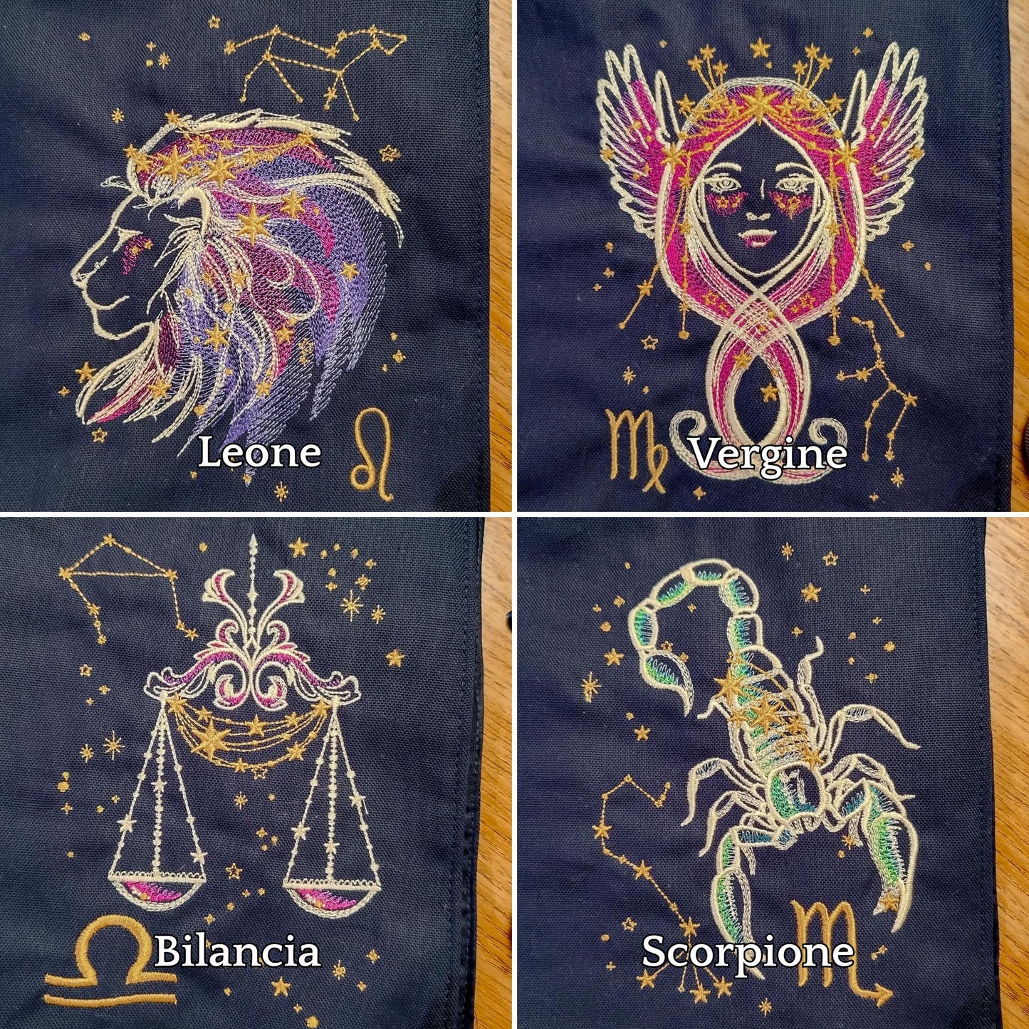 Maglietta in cotone ricamata "Segni zodiacali" | Scegli il tuo segno
