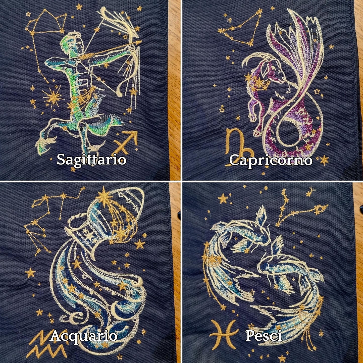 Maglietta in cotone ricamata "Segni zodiacali" | Scegli il tuo segno