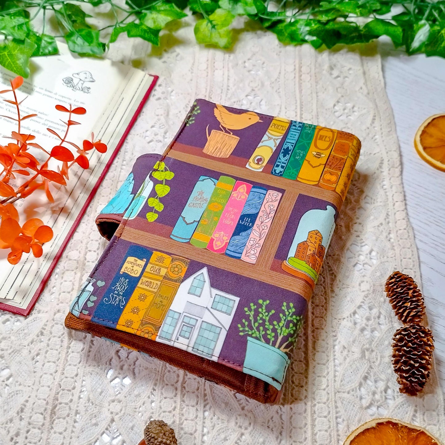 Cover per agenda A6 "Libri sugli scaffali" | Prodotto personalizzato